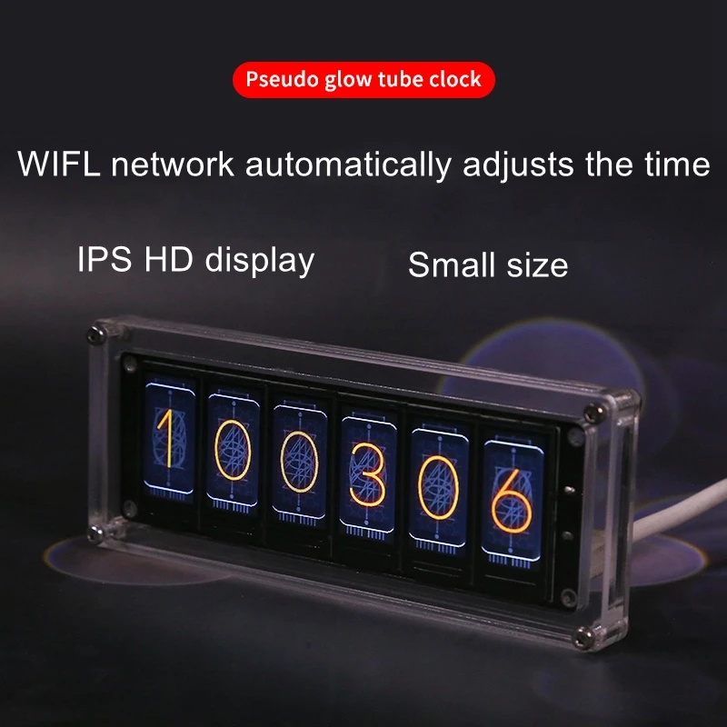 Pseudo-glow clock Internet celebrity creative desktop digital clock ornaments small and exquisite electronic screen