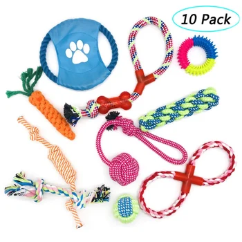 

10/12pcs Pet Dog Toys for Large Small Dogs Ball Toothbrush Interactive Ropes Dog Toys for Dogs Chew Toy Accessories