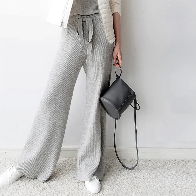 2019 new women's pants cashmere pants women's trousers casual loose wild wool pants autumn and winter knitted warm pants women 2019 new women's pants cashmere pants women's trousers casual loose wild wool pants autumn and winter knitted warm pants women
