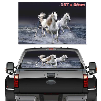 

Replacement Car Sticker Accessories Auto SUV Waterproof 3D Running White Horses style Moisture-proof