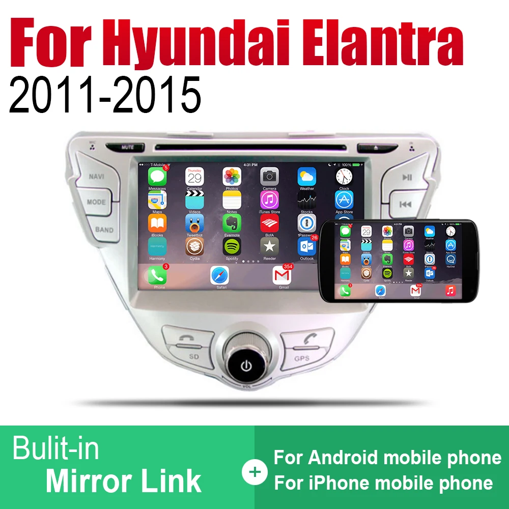 ZaiXi Android 2 Din автомобильное радио, DVD для hyundai Elantra 2011~ автомобильный мультимедийный плеер gps навигационная система Радио стерео