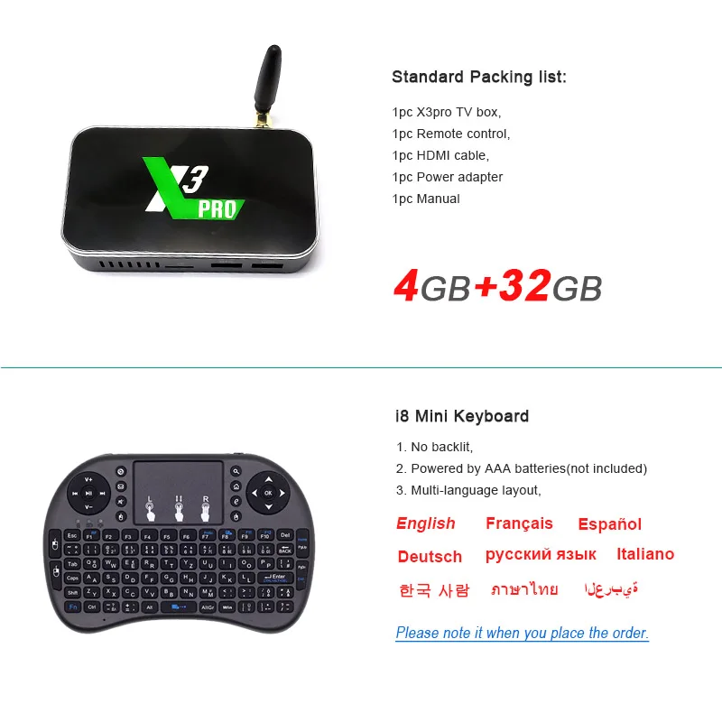 Ugoos X3 Pro Smart tv Box Amlogic S905X3 Android 9,0 tv Box 4 Гб LPDDR4 32 Гб eMMC 2,4G WiFi 4K медиаплеер X3pro телеприставка - Цвет: 4GB 32GB i8normal