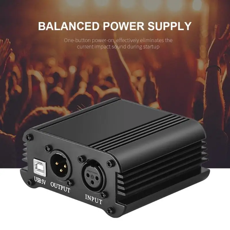 USB канал 48В фантомный источник питания адаптер XLR аудио кабель для микро