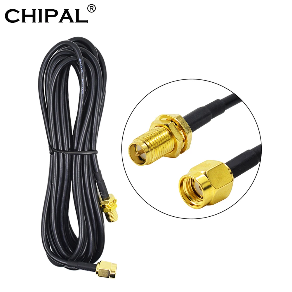 CHIPAL 1M 3M USB кабель с RG174 RP-SMA гнездовой разъем Гайка перемычка для Мужской