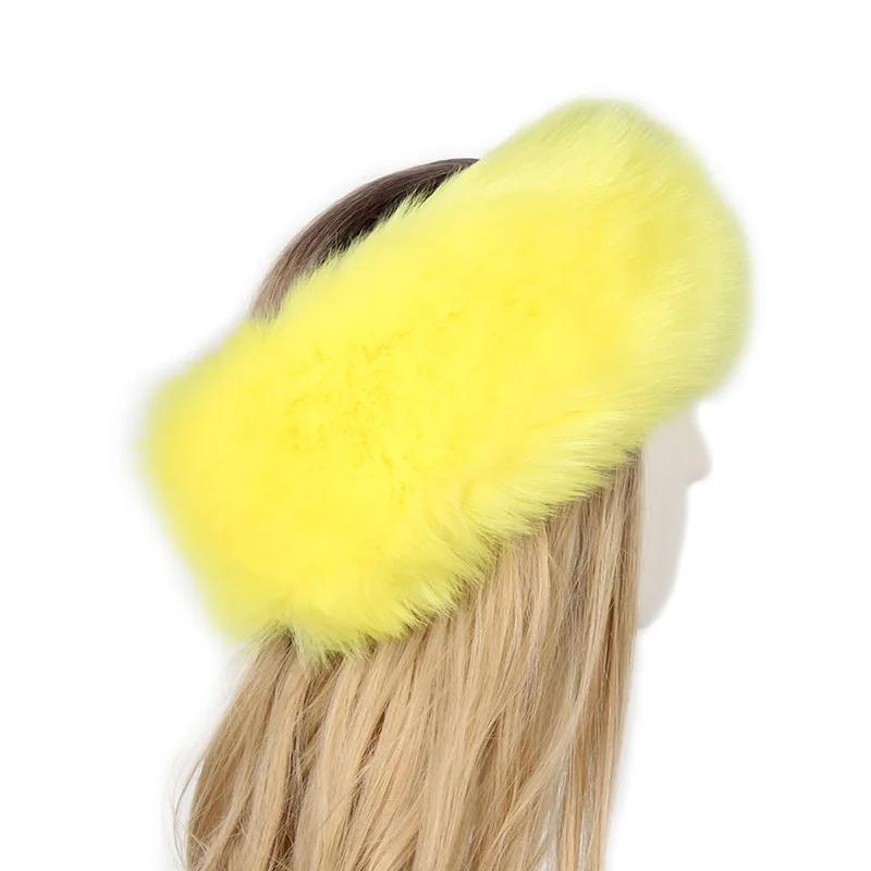 orange mad bomber hat Winter Thick Furry Hairband Fluffy Faux Fur Women Girl Fur Headband Hat Winter Outdoor Earwarmer Ski Hats Snow Cap Wholesale brown leather bomber hat