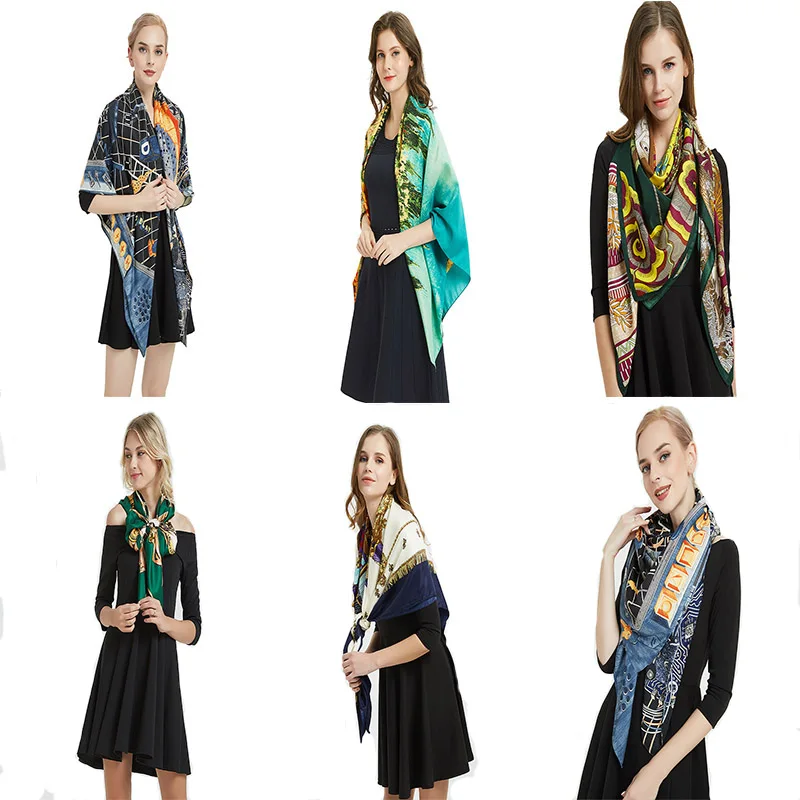 

High Quality Spring Winter Silk Scarf for Women Female Luxury Brand 100% Silk Korean Version Ladies Shawl Femme Hijab Scarves