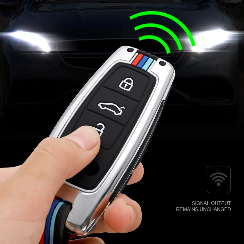 Custodia/cover per Chiave/telecomando in lega di zinco per Audi A6L A7 A8 Q8 Etron C8 D5 2019 2020 Car Key Cover Holder Shell Skin - H64b1135754114d60ad7c166ecb367859E