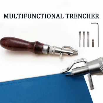 

7 in 1 Leather Craft Edge Press Kit Adjustable Stitching and Groover Crease Leather Stitching Tool Sewing Tools Accessories