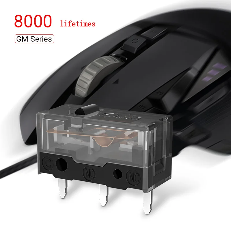4 шт. Kailh GM8.0 микро-переключатель игровая мышь 3 контакта черная точка используется