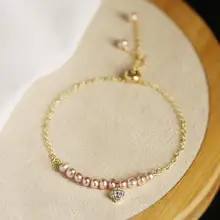 Натуральные пресноводные барочные браслеты с розовым жемчугом для женщин, подарок на помолвку, регулируемые браслеты и браслет, модное ювелирное изделие