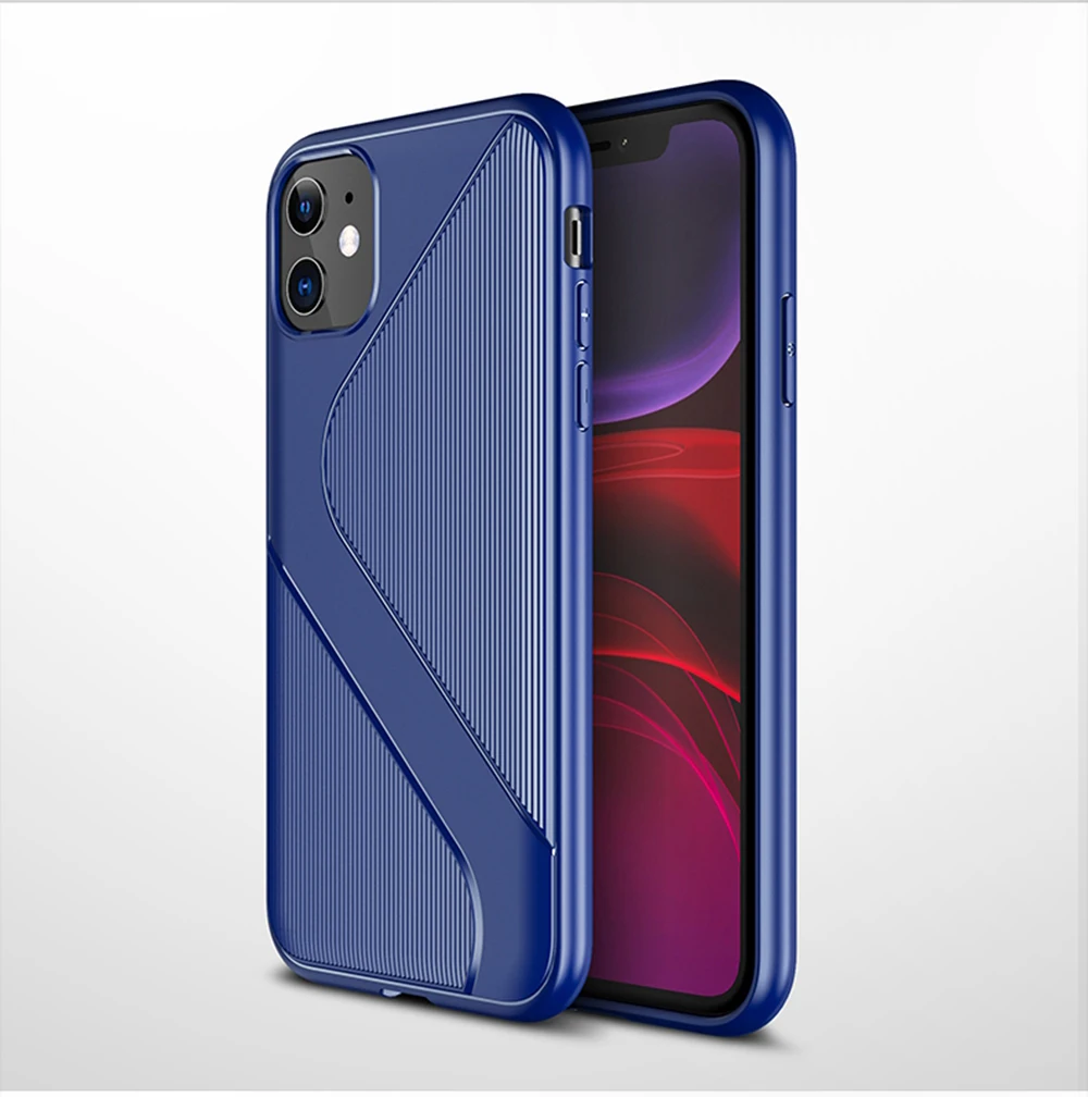 Eqvvol силиконовый чехол из углеродного волокна для iPhone 11 Pro MAX X XS XR противоударный чехол для iPhone 10 7 8 6 6s Plus Ультратонкий чехол