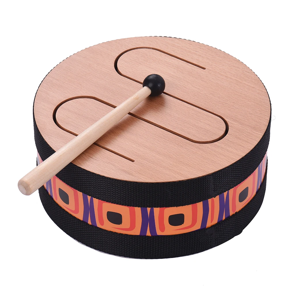 Muslady 6 inch/8 inch Wooden Floor Drum Gathering Carnival Rhythm Percussion Musical Instrument for Kids Children 