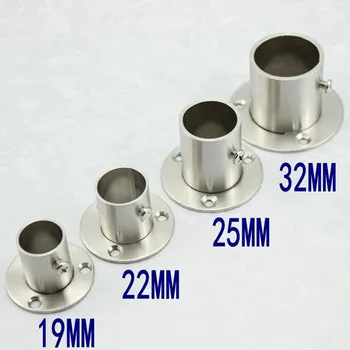 

1pcs Thick Stainless Steel Flange Seat for Wardrobe Curtain Cloth Rod Seat Round Tube Seats Bracket Household Furniture Hardware
