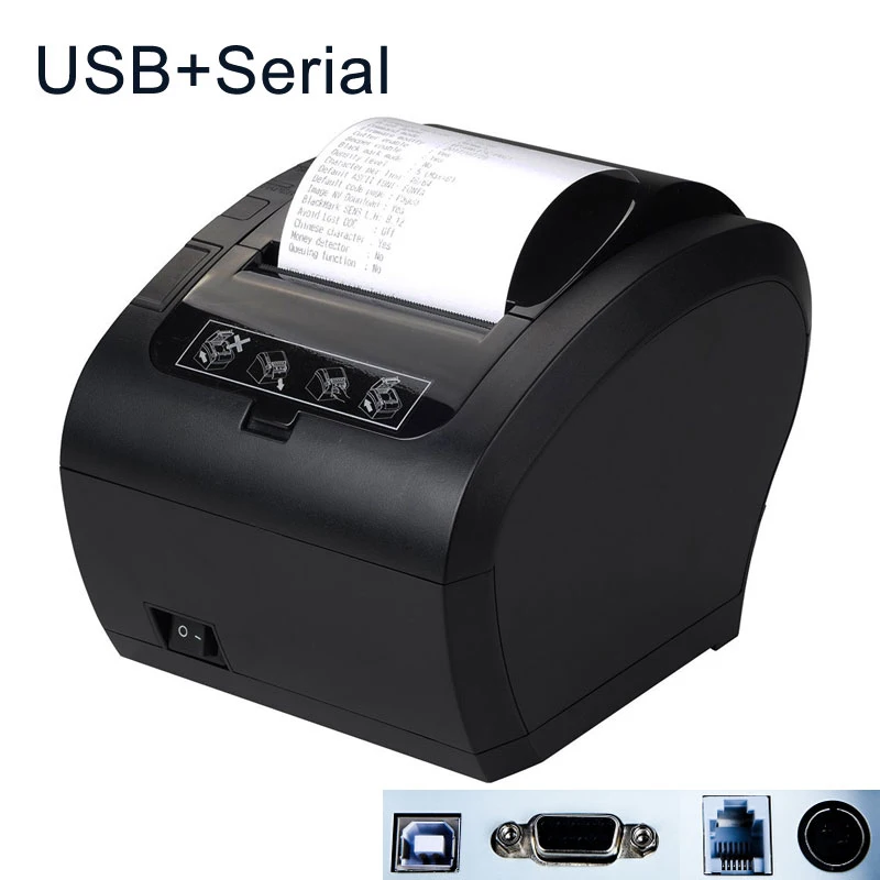 cheap mini printer 80mm Auto Cutter Thermal Receipt Printer POS Printer with Usb Ethernet Bluetoot WIFI RS232 for Hotel/Kitchen/Restaurant canon small photo printer Printers