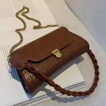 

Crocodile pattern Armpit bag 2020 Fashion New High quality PU Leather Women's Handbag Vintage Chain Shoulder Messenger Bag