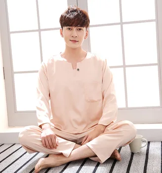 

Spring Mens Stain Silk Pajama Set Pajamas Men Sleepwear Modern Style Silk Nightgown Home Male Satin Soft Cozy For Sleeping