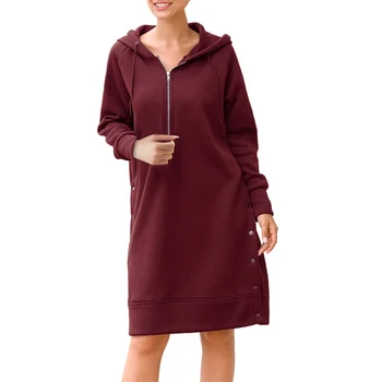 

2019 Autumn Winter Casual Women Long Hoodies Sweatshirt Coat Zip Up Outerwear Hooded Jacket Velvet Outwear Tops Plus Size