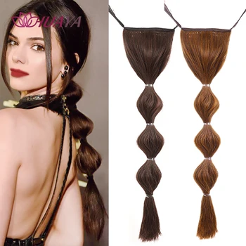 

HUAYA Synthetic Straight Hair Bubble Ponytail African American Wrap Drawstring Cute Puff Pony tail Hair Extensions