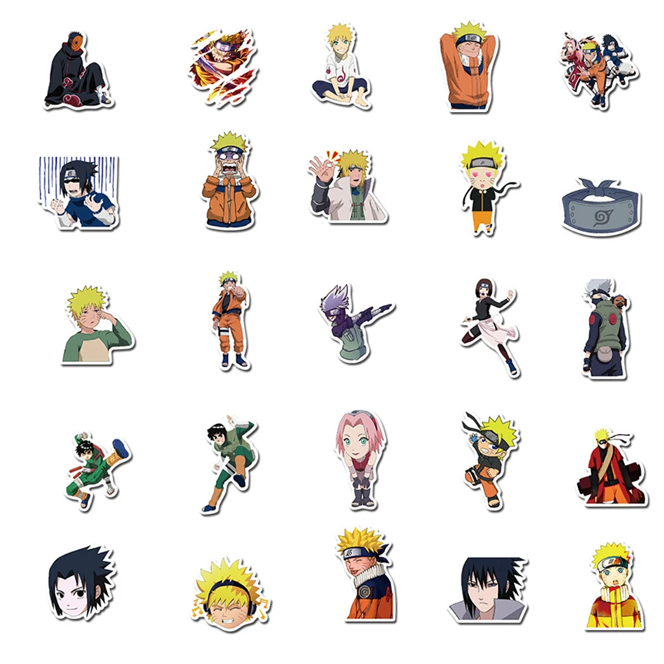 10 30 50pcs pack naruto cartoon anime stickers waterproof skateboard motorcycle guitar luggage laptop bicycle sticker kids toys stickers aliexpress