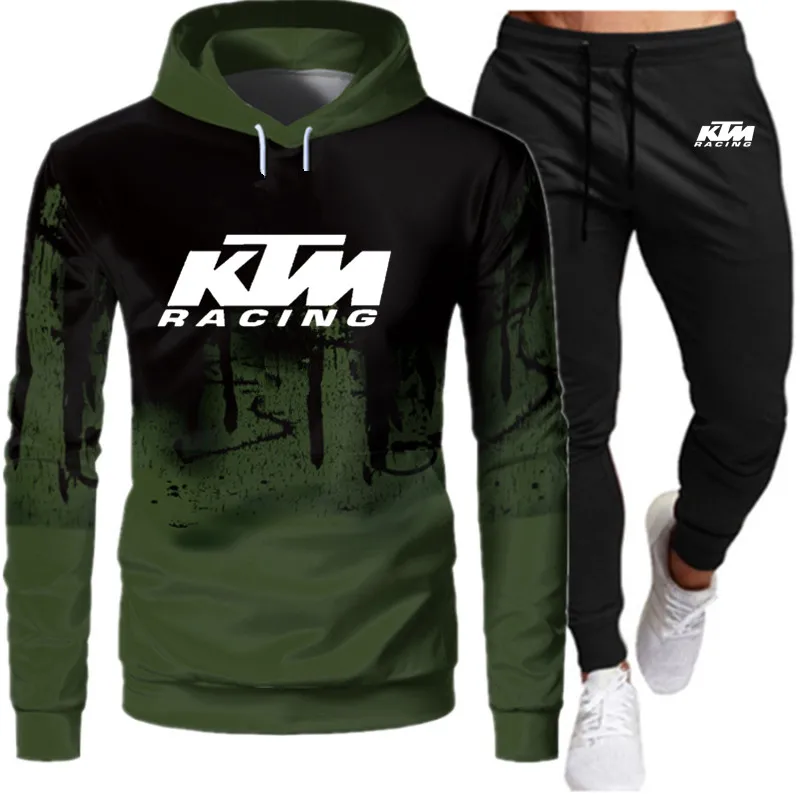 

Men's Sportswear Tracksuit Brand KTM Racing Printed Clothes Running Jogging Sports Pants Exercise Training 2 Piece Casual Sets