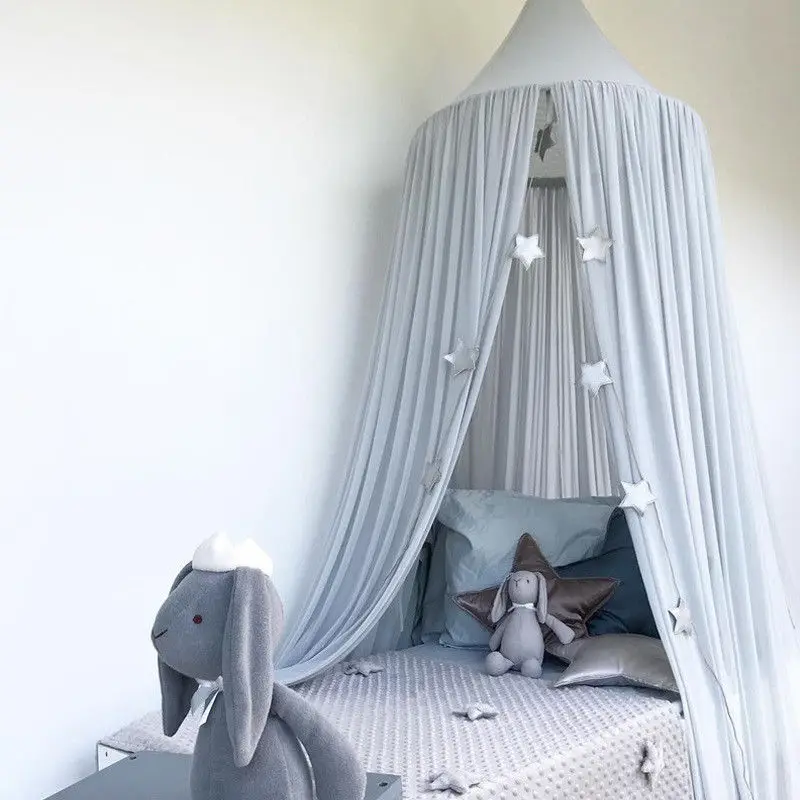 Однотонная шифоновая домашняя Маленькая детская купольная кровать с москитной сеткой, Детская балдахина, занавеска, постельные принадлежности, купольная палатка