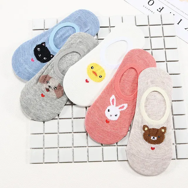 27 Style 10 Piece=5 Pairs/Lot Cute Harajuku Animal Women Socks Set Funny Spring Cat Dog Rabbit Panda Low Cut Short Sock Happy 1