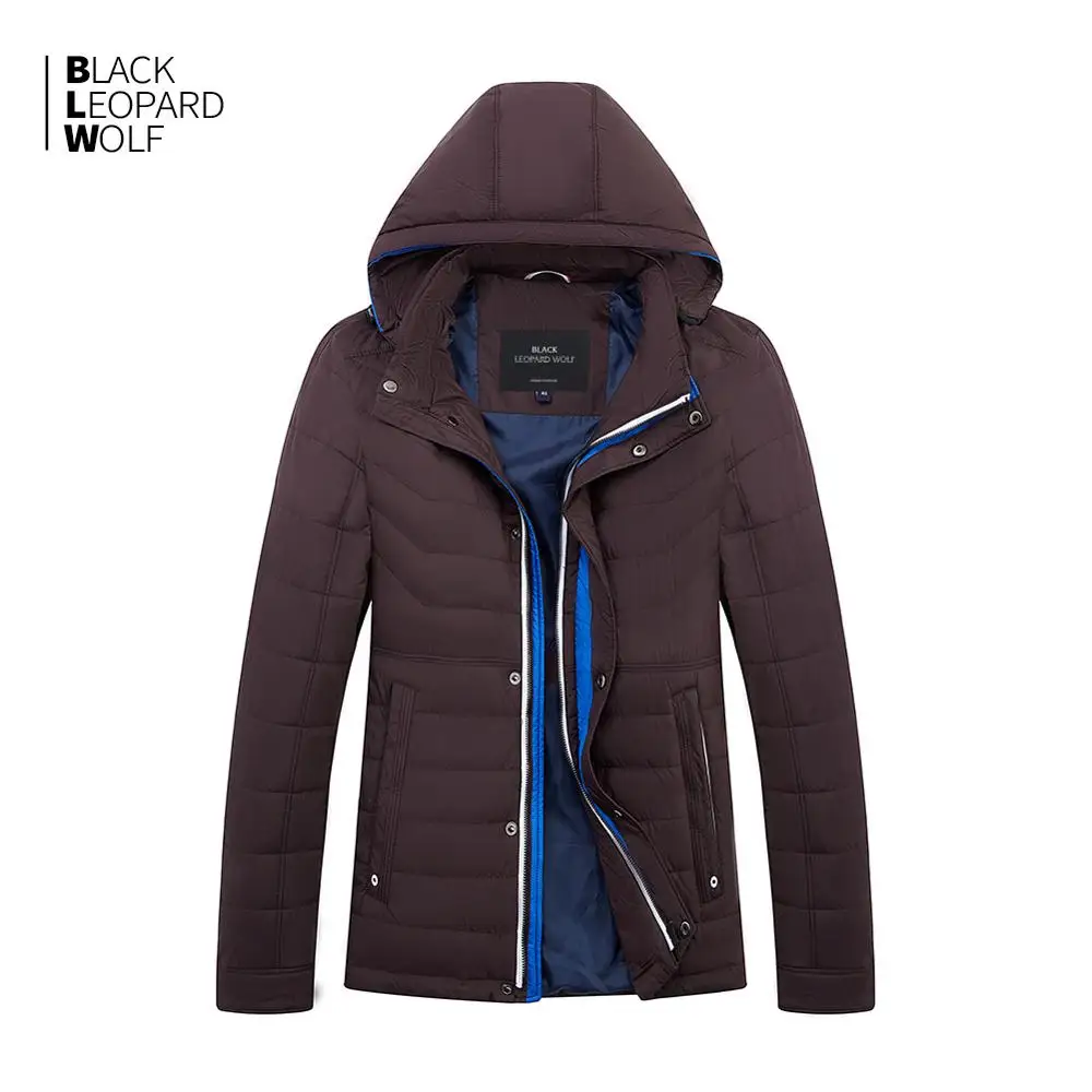 Blackleopardwolf, Новое поступление зимняя куртка мужская тонкая хлопок с капюшоном модная короткая стильная пуховик для мужчин для зимы ZC-C562