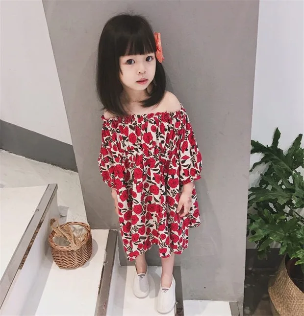 19新款现货夏季韩版中小童女童装碎花公主A字裙连衣裙沙滩裙童裙