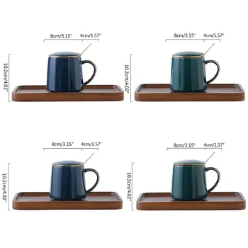 

Porcelain Tea Coffee Mug with Spoon and Lid Coaster, Tea Cup Steeper Maker