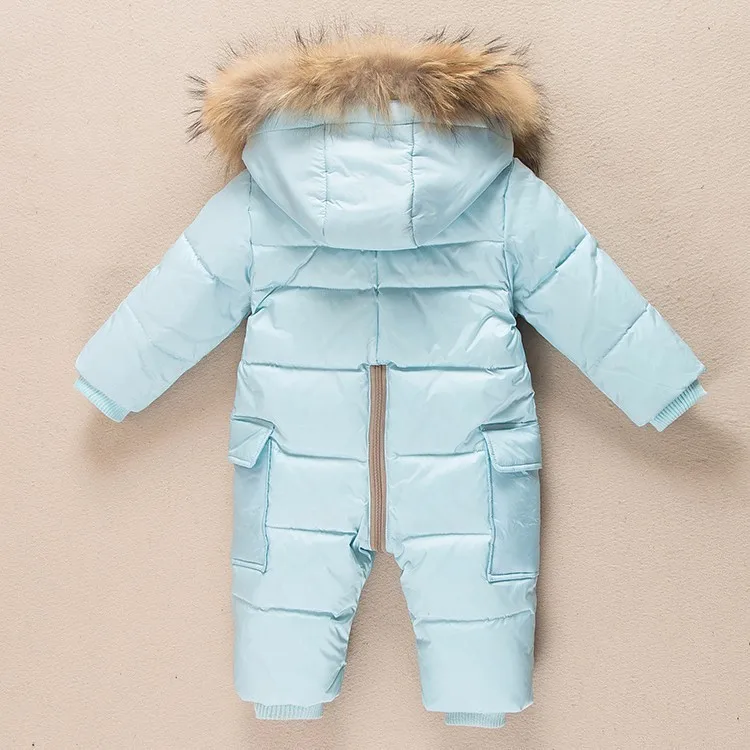 Русская зимняя одежда для новорожденных 90% куртка-пуховик для девочек зимняя парка для маленьких мальчиков, зимний комбинезон