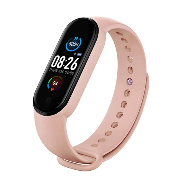 M5 Men Women Smart Watch Sport Smartwatch Heart Rate Blood Pressure Monitor Fitness Bracelet for Android/IOS Pink