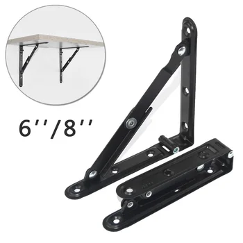 

2pcs Folding Wall-Mounted Shelf Brackets Iron Collapsible Foldable Support Hinge Wall Mounted Durable Bearing Shelf Bracket
