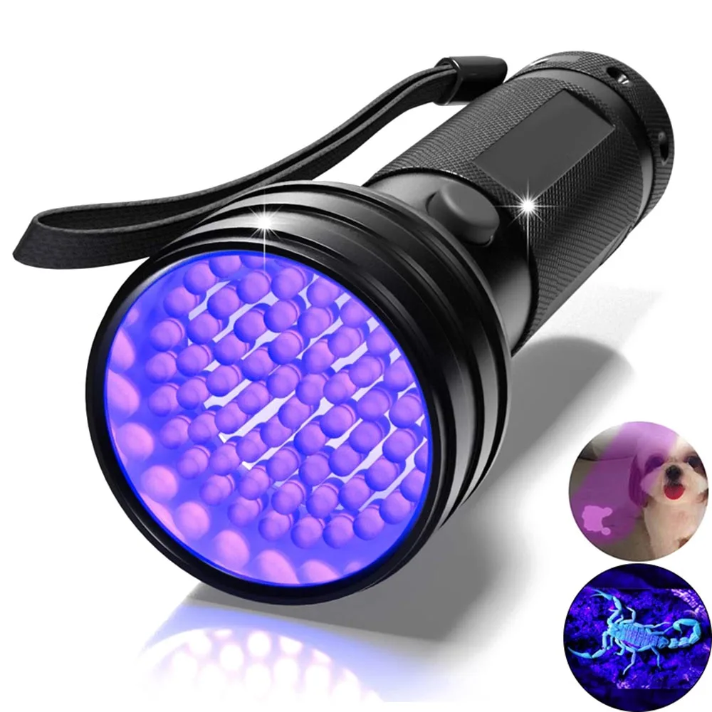 

UV Light 51 LED UV Light 395nm LED UV Flashlight Torch Light Safety UV Detection Tactical Torch Lantern Camping