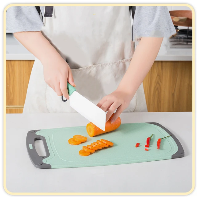 Kitchen Cutting Board Easy-Grip Handles Antibacterial, Non-Porous
