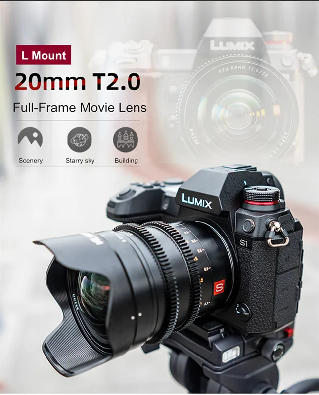 Viltrox 20mm T2.0 Lmount manual focus fullframe wideangle movie lens