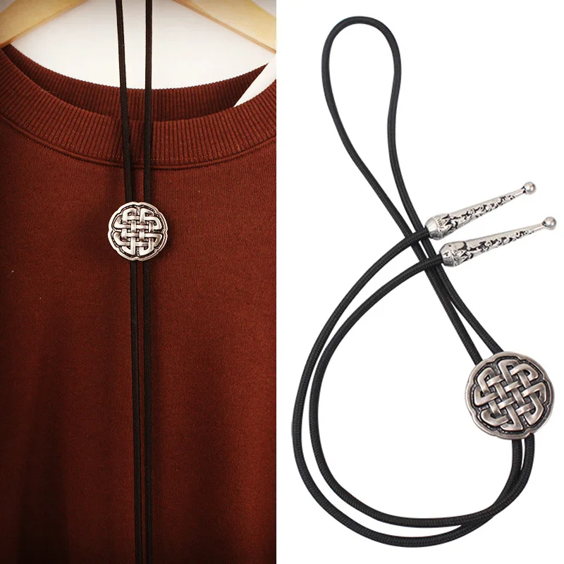 

Fashion Celtic Pattern Bolo Tie for Men Women Handmade Star Western Cowboy Silver Vintage Pendant Necktie