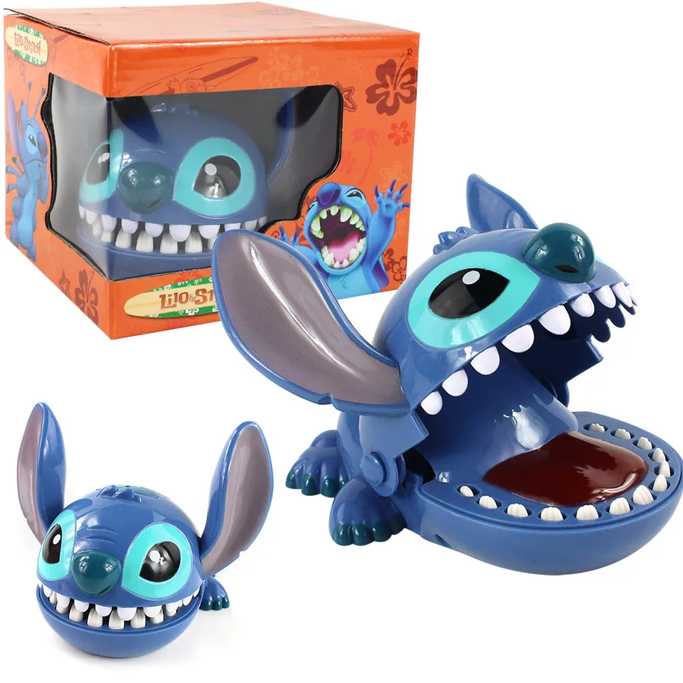 16cm Disney stich Bite Finger Figures Stitch Dentist Push Teeth