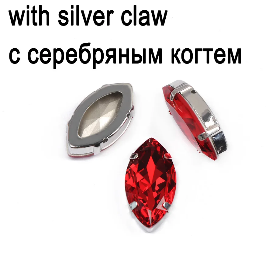 Светлый Сиам DIY горный хрусталь ручная ткань для рукоделия страз Хрустальное стеклянное гнездо с установкой для одежды ювелирных изделий - Цвет: with silver setting