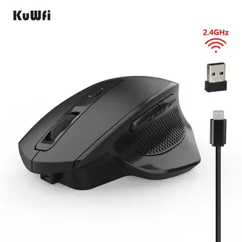 

Wireless Mouse Rechargeable Silent Mouse 2.4G Vertical Mice LED Backlit Optical 6 Button 2400DPI Gaming Mouse for PC/Laptop