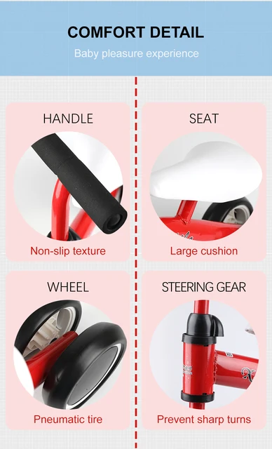 Baby Balance Bike Walker Kids Ride on Toy Gift for 1-3 Years Old Children for Learning Walk Scooter Early Educational Toys 5