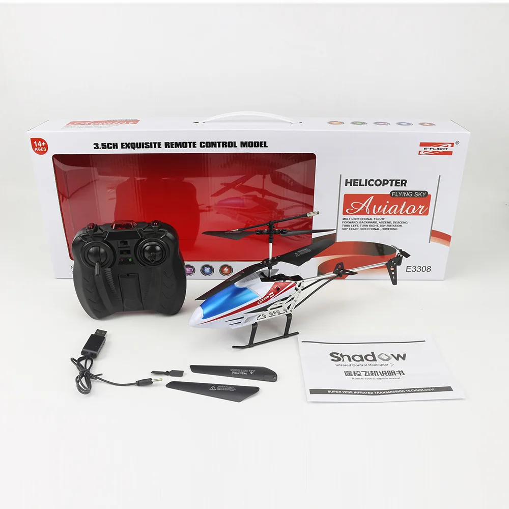 

New Products E3308 Drop-resistant Remote Control Aircraft 3.5 Way Children Electric Remote Helicopter Model Airplane-Shaped Toy