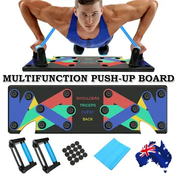 

5PCS 9 in 1 Push Up Board with Instruction Print Fitness Exercise Tools Body Building Men Push-up Stands For GYM Body Training