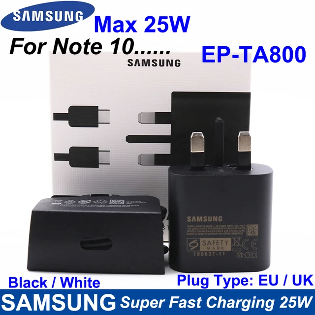 25W Samsung Super Fast Charger EU / UK Dubbele Type C Travel Quick Charging For GALAXY Note10 Note10 Plus Note 20 Ultra EP-TA800 1