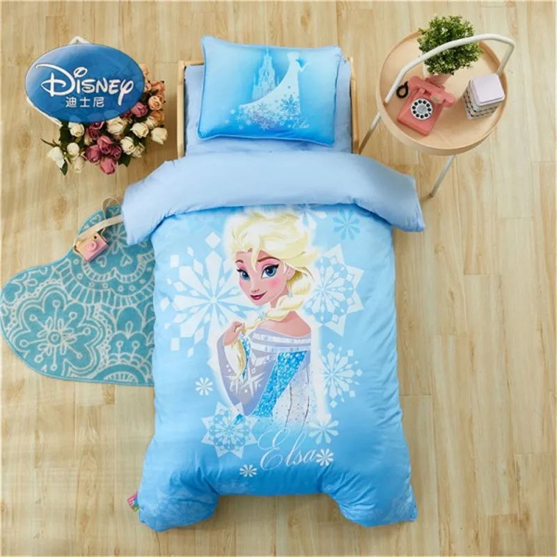Disney Cartoon Minnie Mickey elsa Bedding Set for Baby Crib Bed 3Pcs Duvet Cover Bedsheet Pillowcases for Baby Boy Girl 0.6m Bed