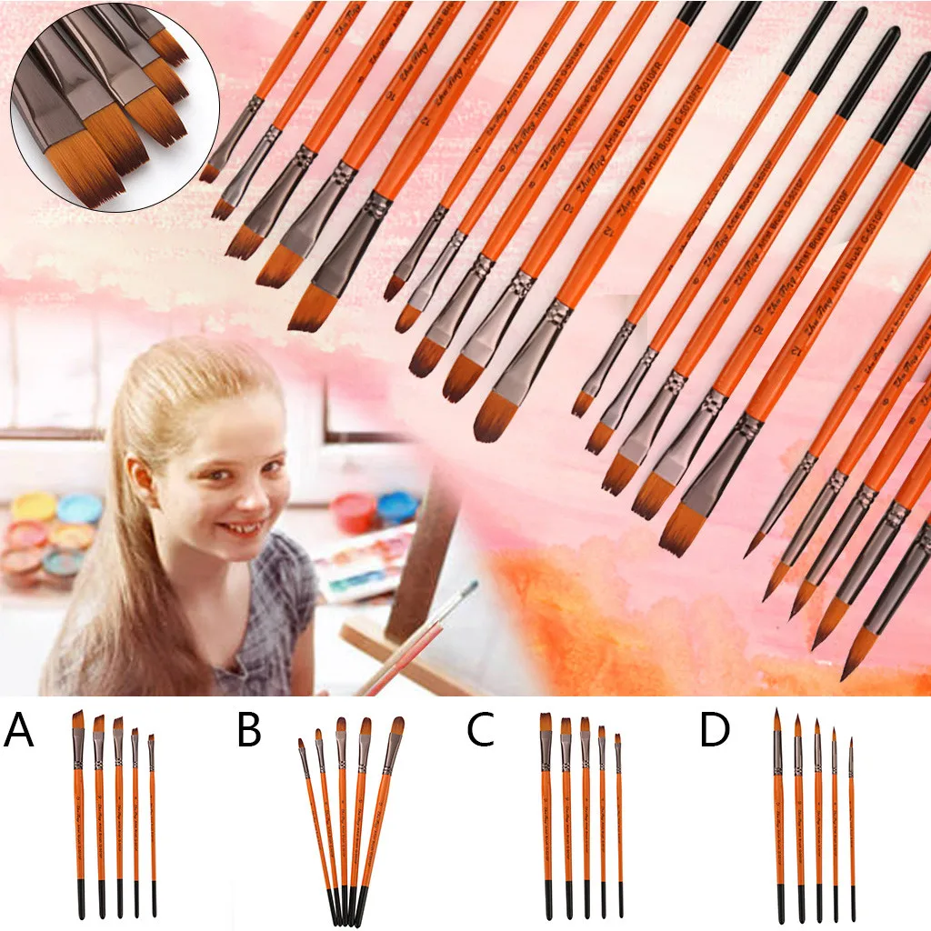 Товары Для рукоделия paint ing 5 Artist paint ing brasses кисть масляная акриловая плоская& tip paint Kit Набор Для Рисования Прямая поставка#3