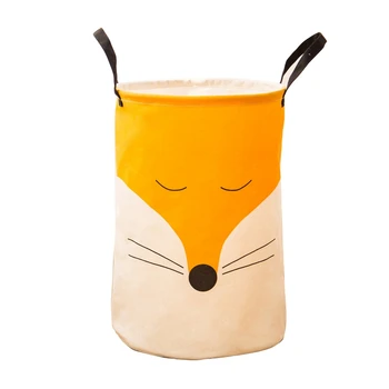 

Folding Laundry Storage Basket Kids Toys Barrel Cartoon Fox Storage Bucket Laundry Organizer Dirty Clothes Washing Organization