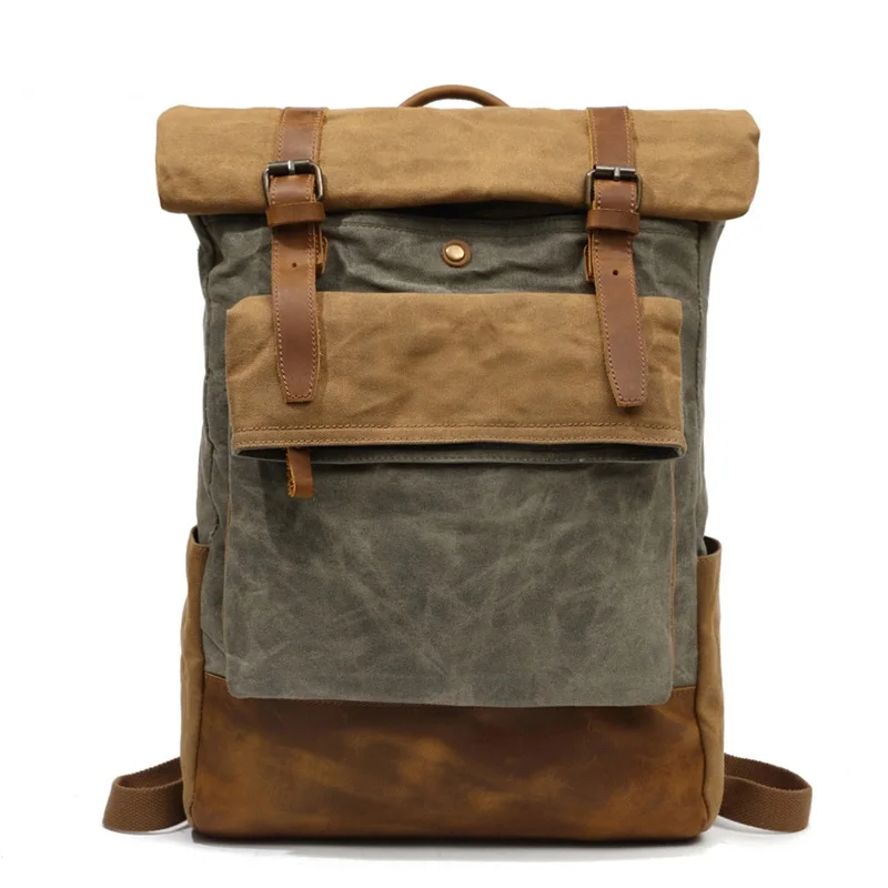 

Men Casual Daypacks Vintage Canvas Backpack School Boys Designe Casual Fashion Waterproof Travel Bag Male Back Pack Bagpack