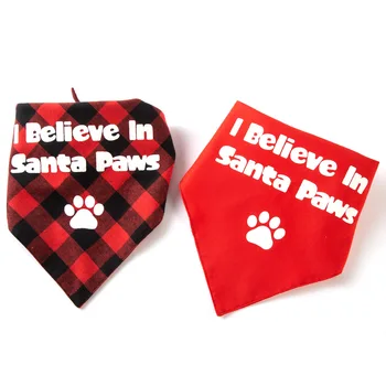 

Pet Double Triangle Scarf Merry Christmas Saliva Towel Scarf Bibs Handkerchief Scarf Collar Large Medium Sized Dogs Accessories