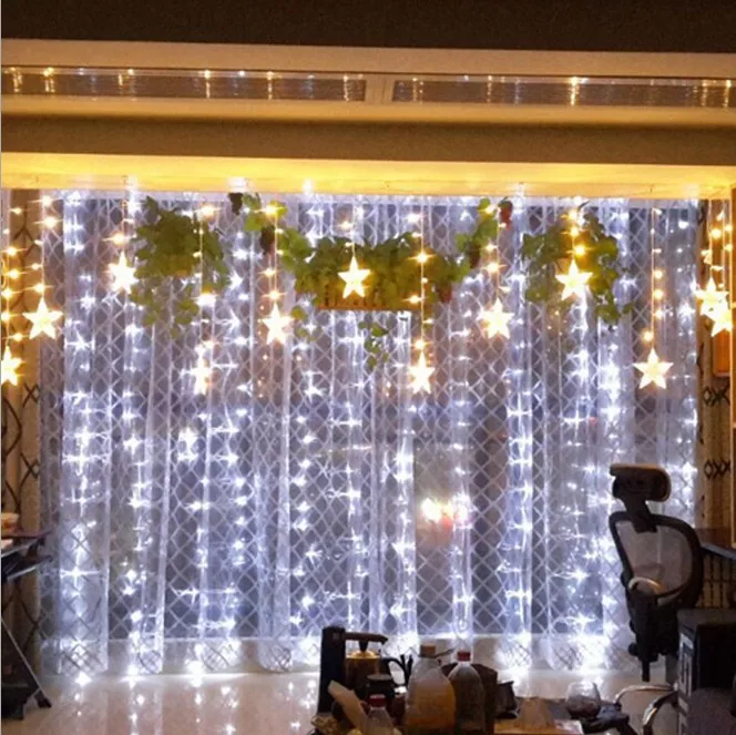 

LED Decoration Flashing Light Lighting Chain 3X3 M Curtain String Lights 220 V/110 V Modeling Lamp Romantic Lighting Chain Lamp