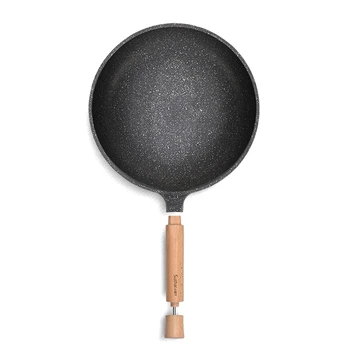 

Sushar Non-Stick Stone Pan Wok Frying Pan 28CM Multi-Function Pancake Steak Pan Oil-Free Smoke Cooker